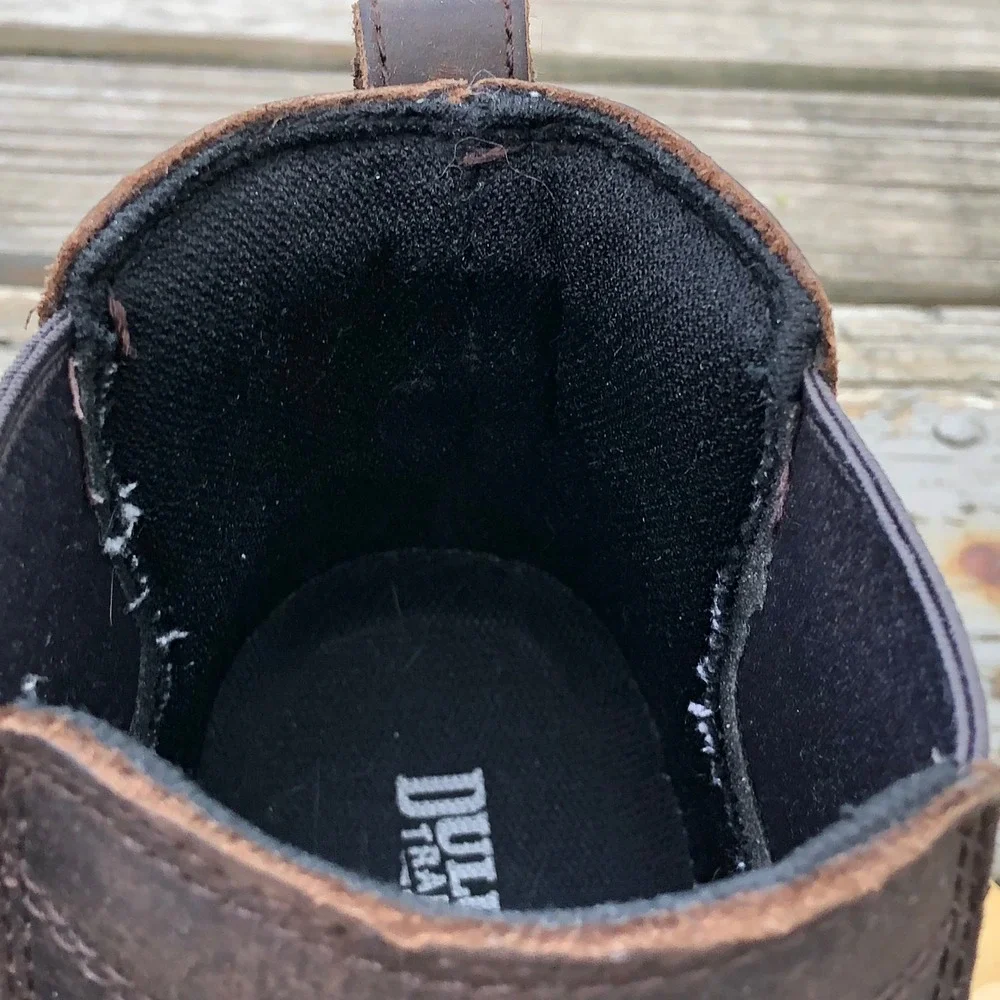 Duluth Trading Co Wild Boar Leather Pull On Hiking Boots Mens 9 M Brown Chelsea